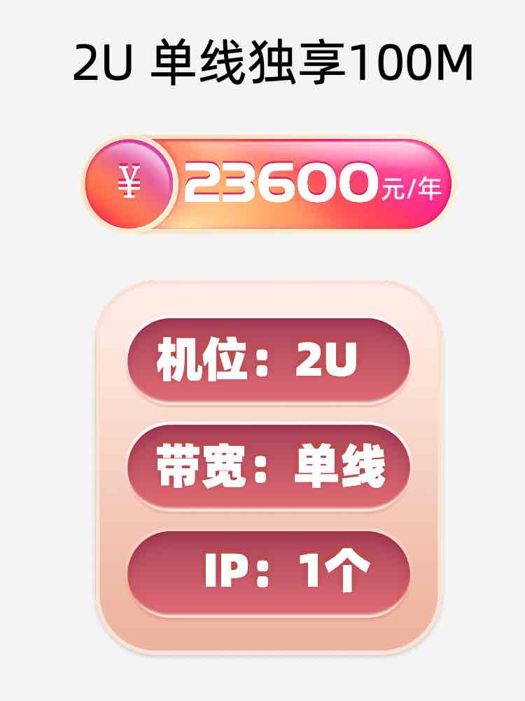 烟台2U独享100M服务器托管